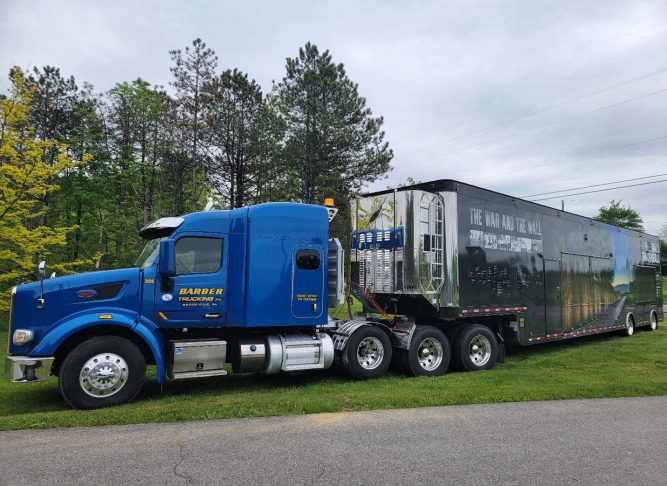 Barber Trucking transporting The Wall That Heals